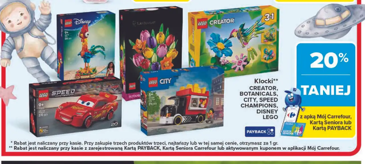 Klocki CREATOR, BOTANICALS, CITY, SPEED CHAMPIONS, DISNEY LEGO