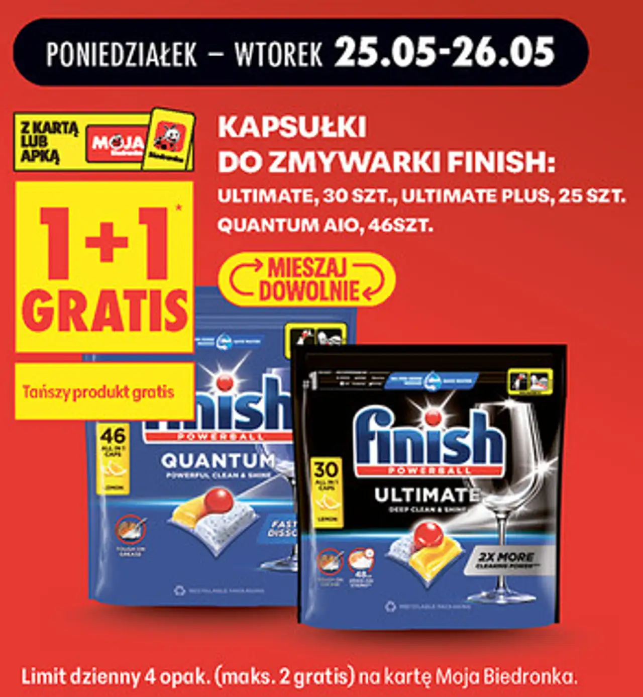 Kapsułki do zmywarki Finish: ULTIMATE, 30 SZT., ULTIMATE PLUS, 25 SZT. QUANTUM AIO, 46SZT.