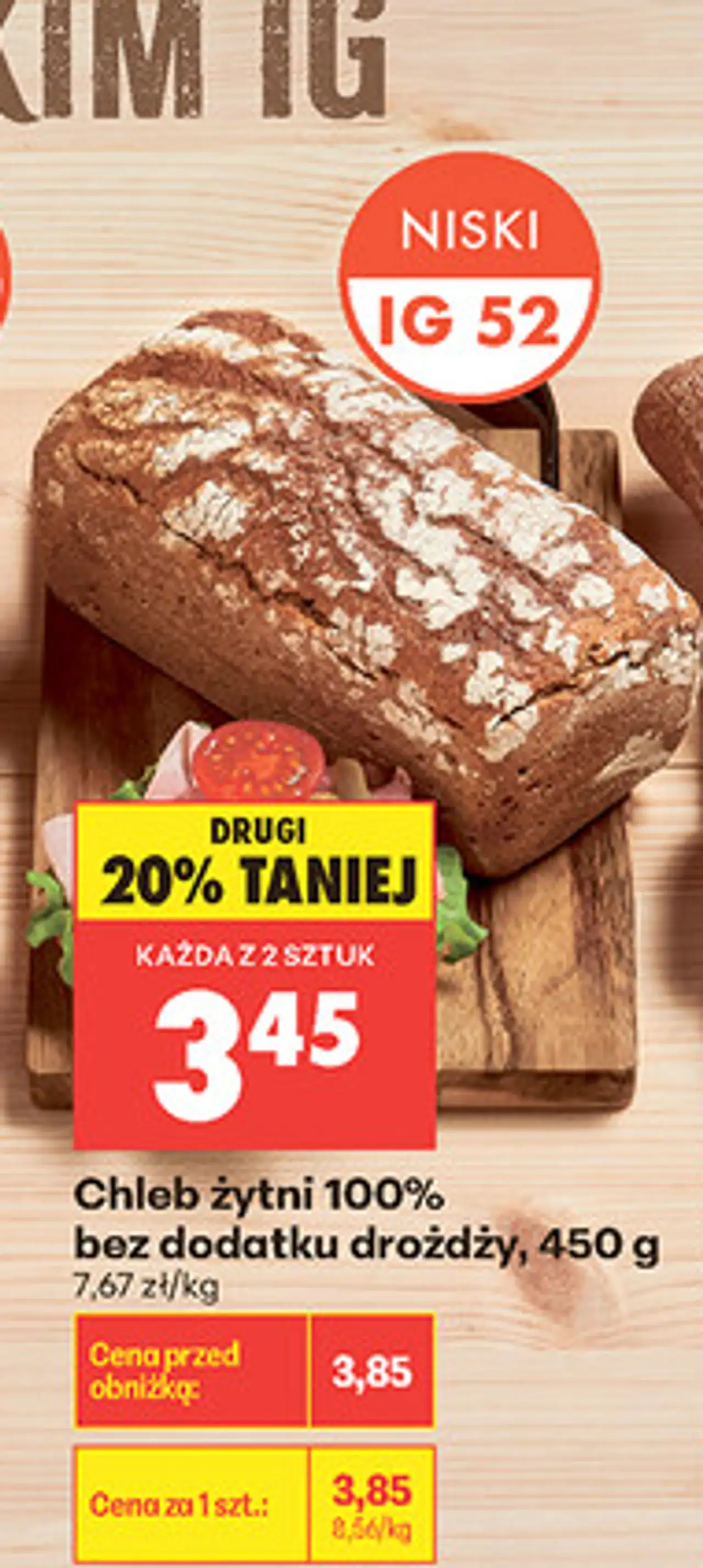 Chleb żytni 100% bez dodatku drożdży, 450 g