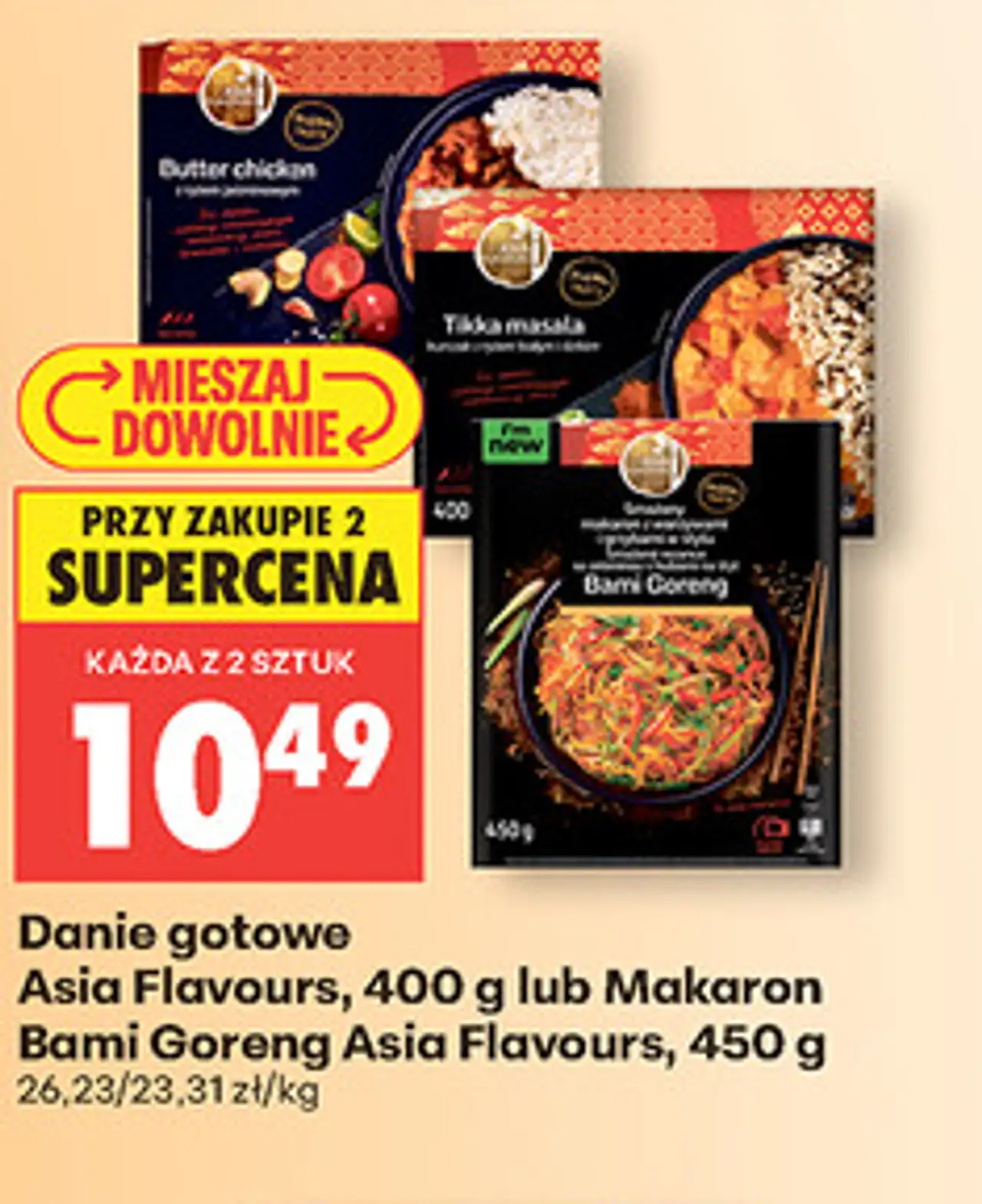 Danie gotowe Asia Flavours, 400 g lub Makaron Bami Goreng Asia Flavours, 450 g