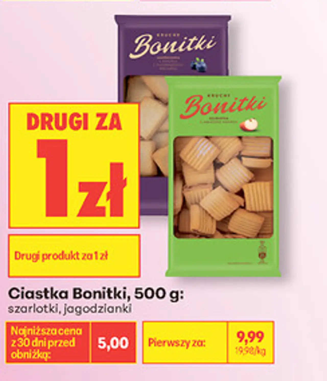 Ciastka Bonitki, 500 g: szarlotki, jagodzianki