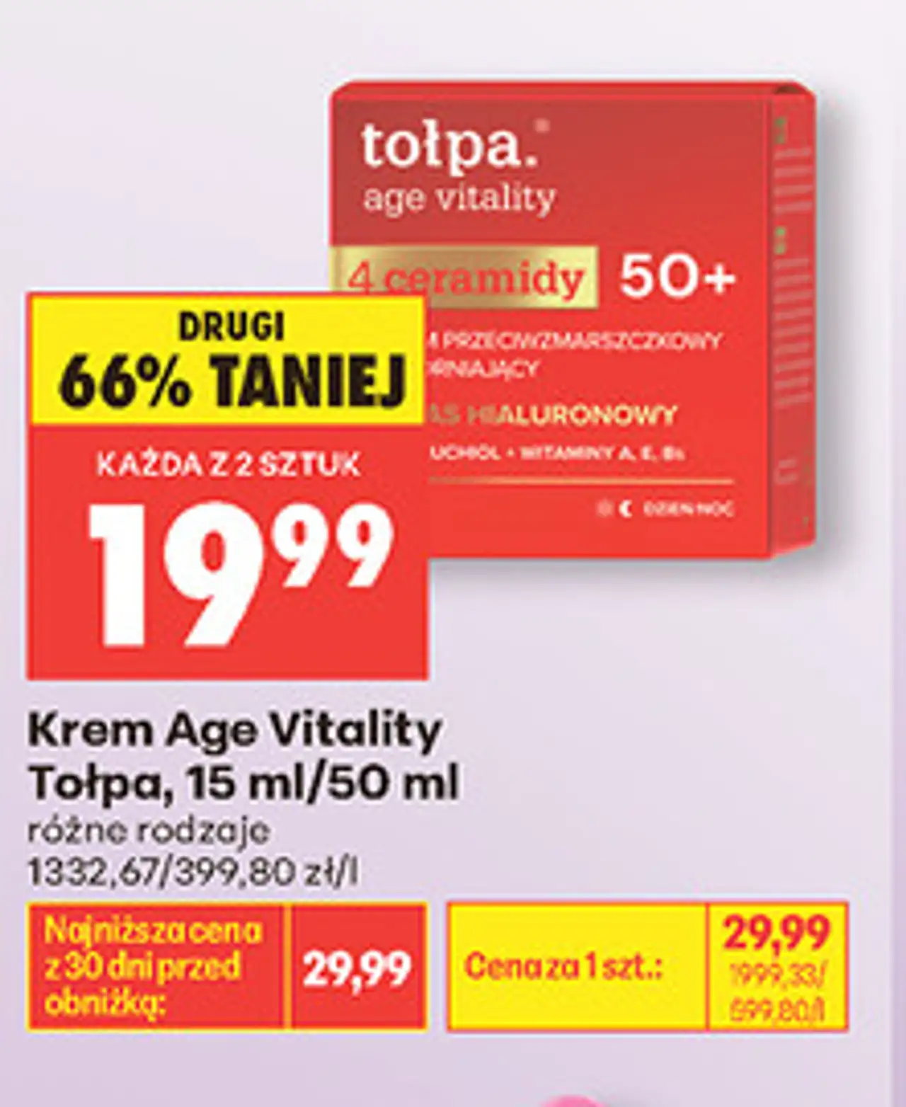 Krem Age Vitality Tołpa, 15 ml/50 ml