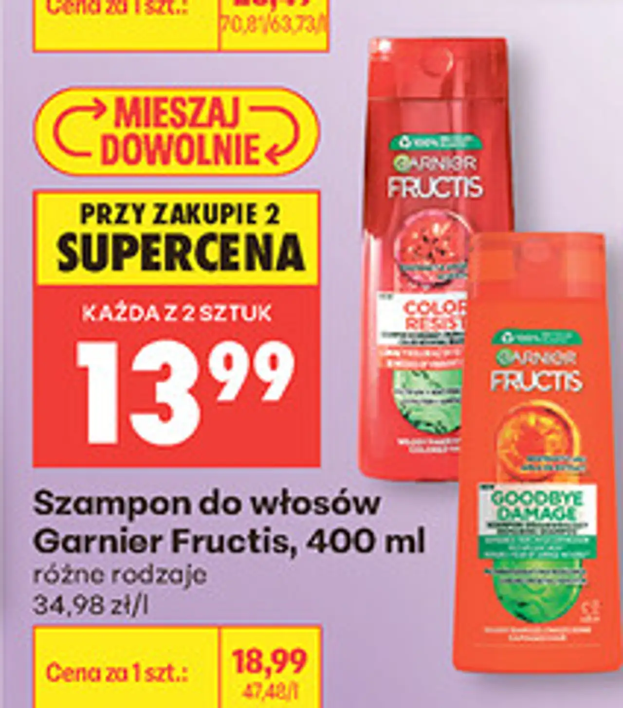 Szampon do włosów Garnier Fructis, 400 ml
