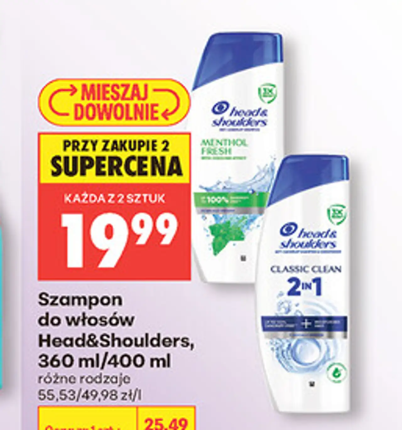 Szampon do włosów Head&Shoulders, 360 ml / 400 ml
