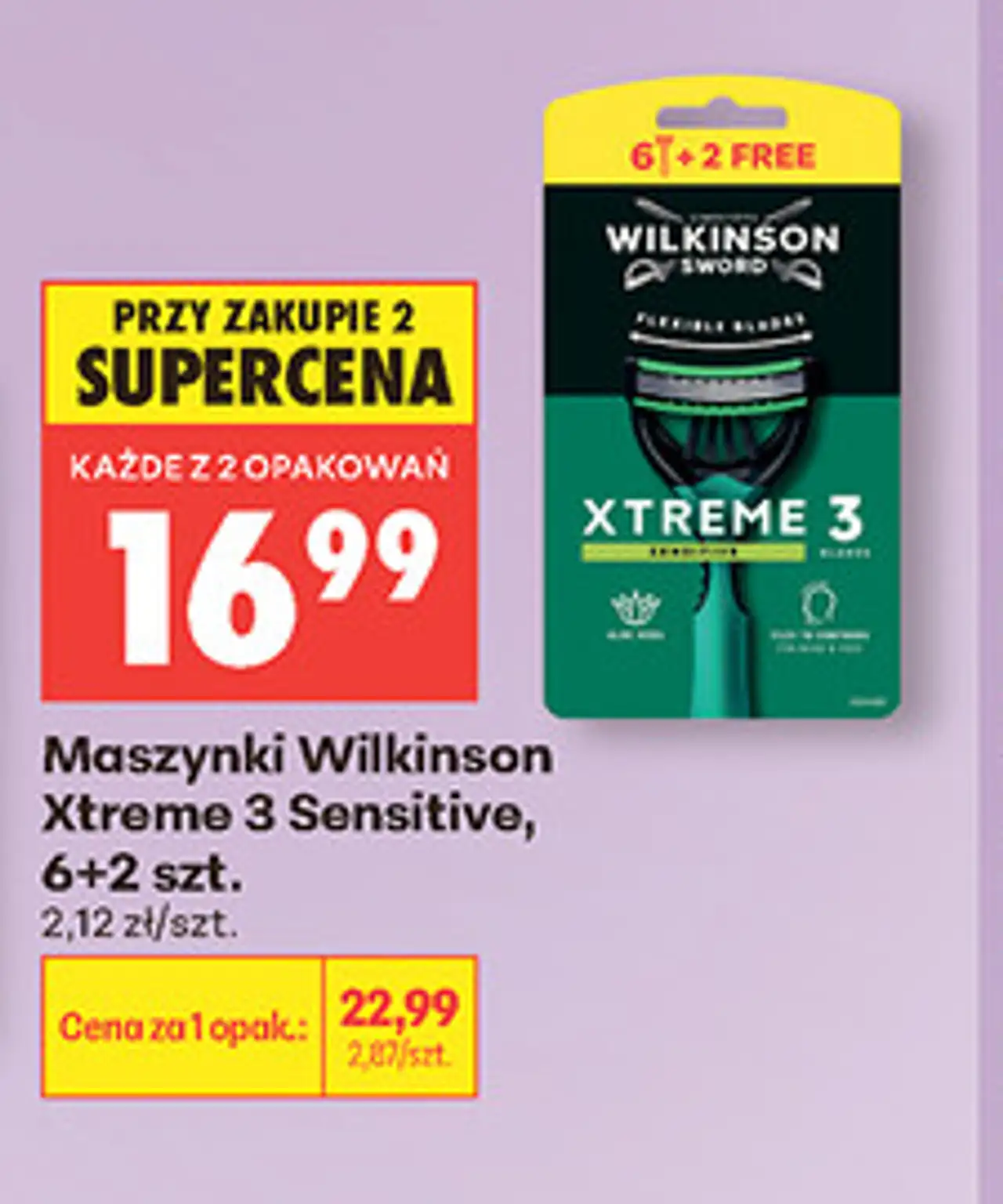 Maszynki Wilkinson Xtreme 3 Sensitive, 6+2 szt.