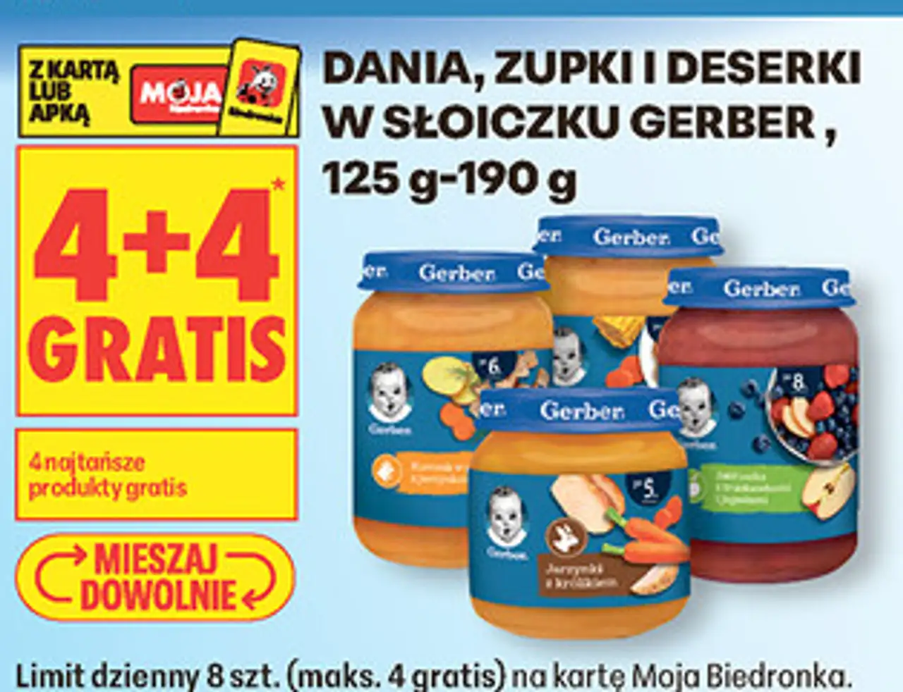 DANIA, ZUPKI I DESERKI W SŁOICZKU GERBER, 125 g-190 g
