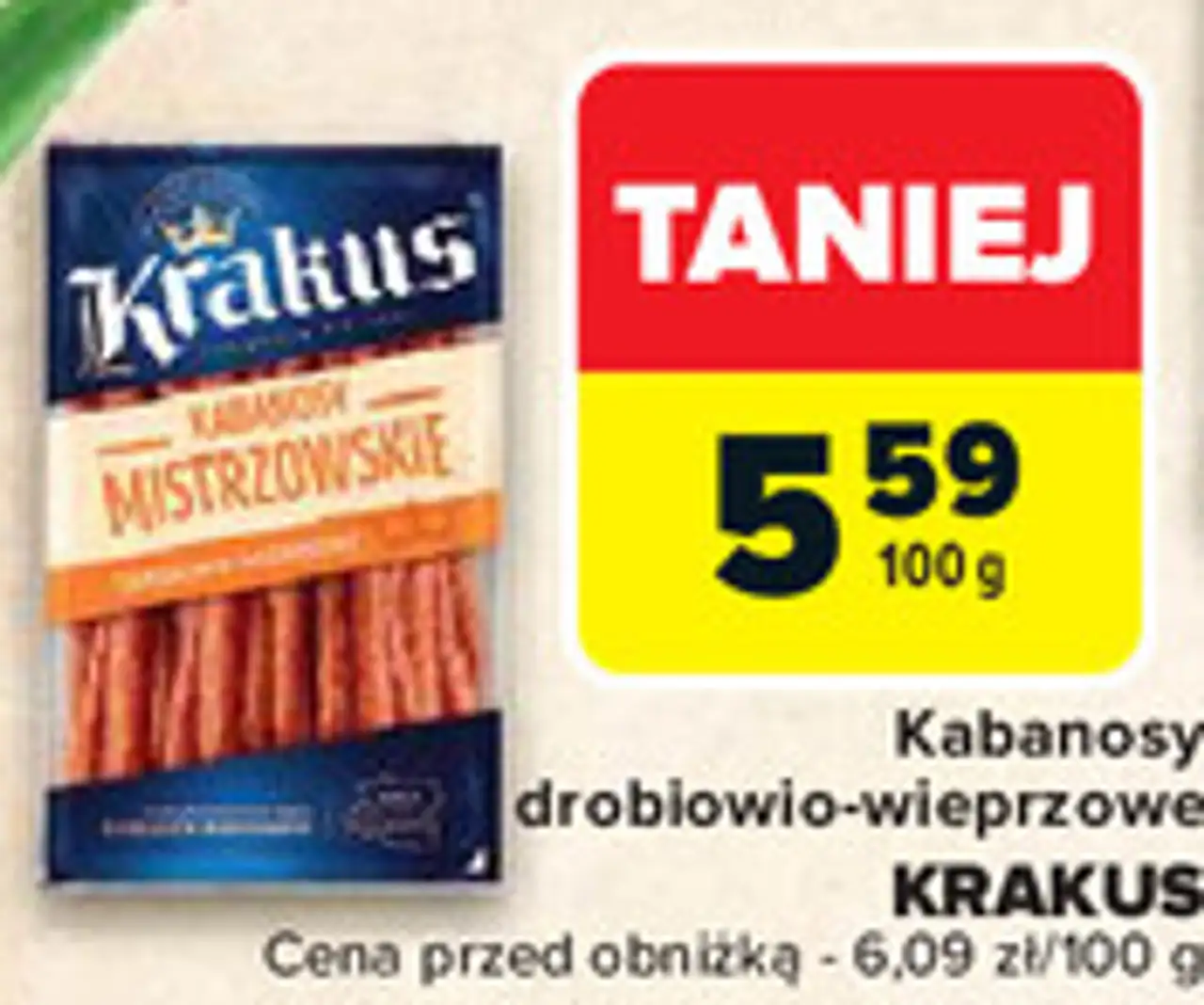 Kabanosy drobiowo-wieprzowe KRAKUS