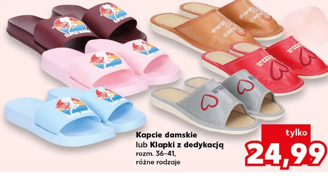 Kapcie damskie lub Klapki z dedykacją