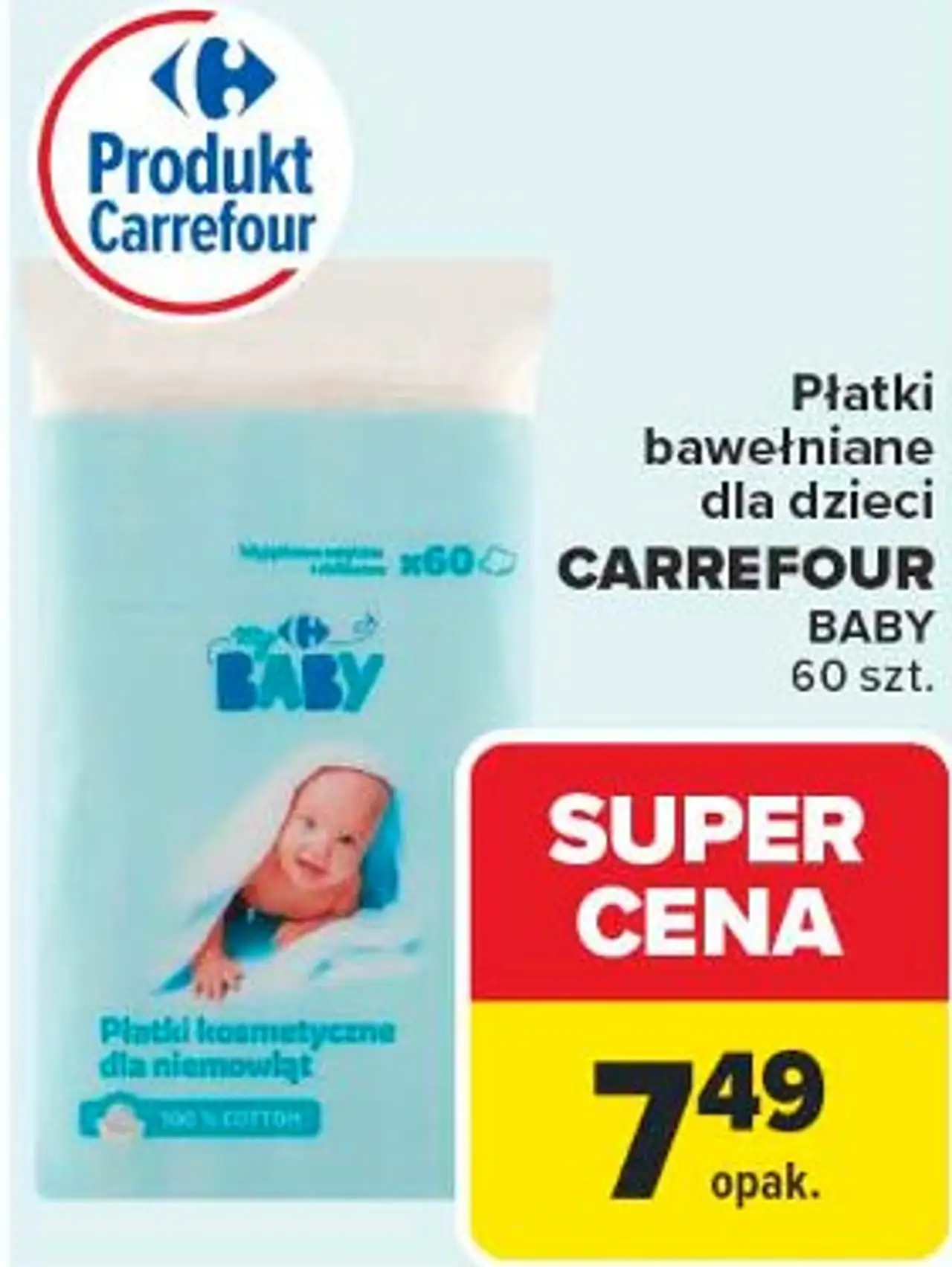 Płatki bawełniane dla dzieci Carrefour Baby