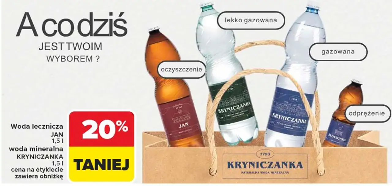 Woda lecznicza Jan / woda mineralna Kryniczanka