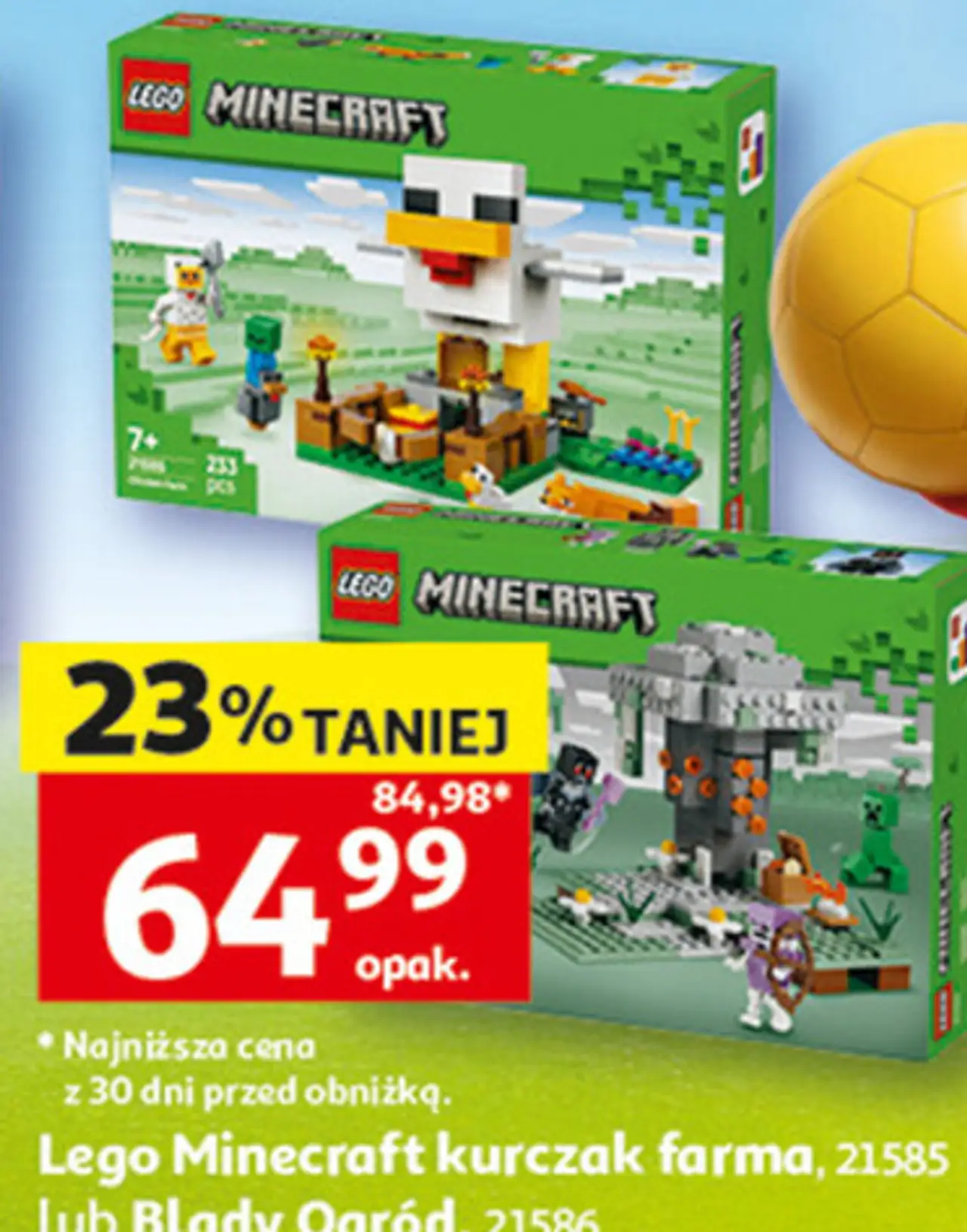 Lego Minecraft kurczak farma, 21585 lub Blady Ogród, 21586