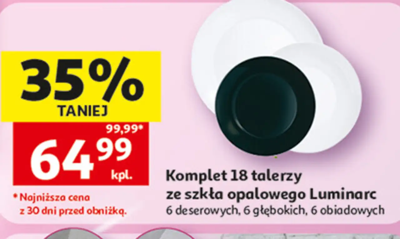 Komplet 18 talerzy ze szkła opalowego Luminarc