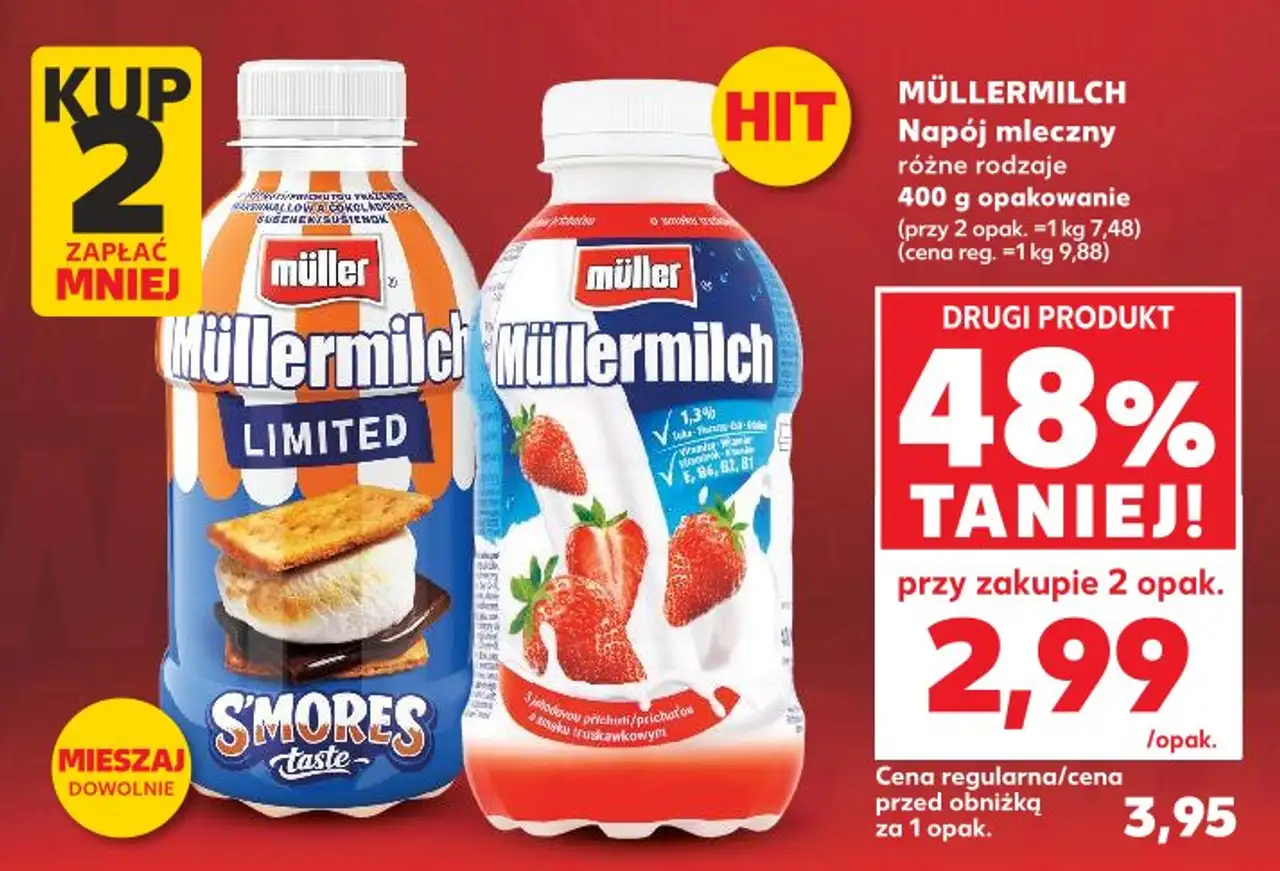 Müller Müllermilch Napój mleczny różne rodzaje 400 g