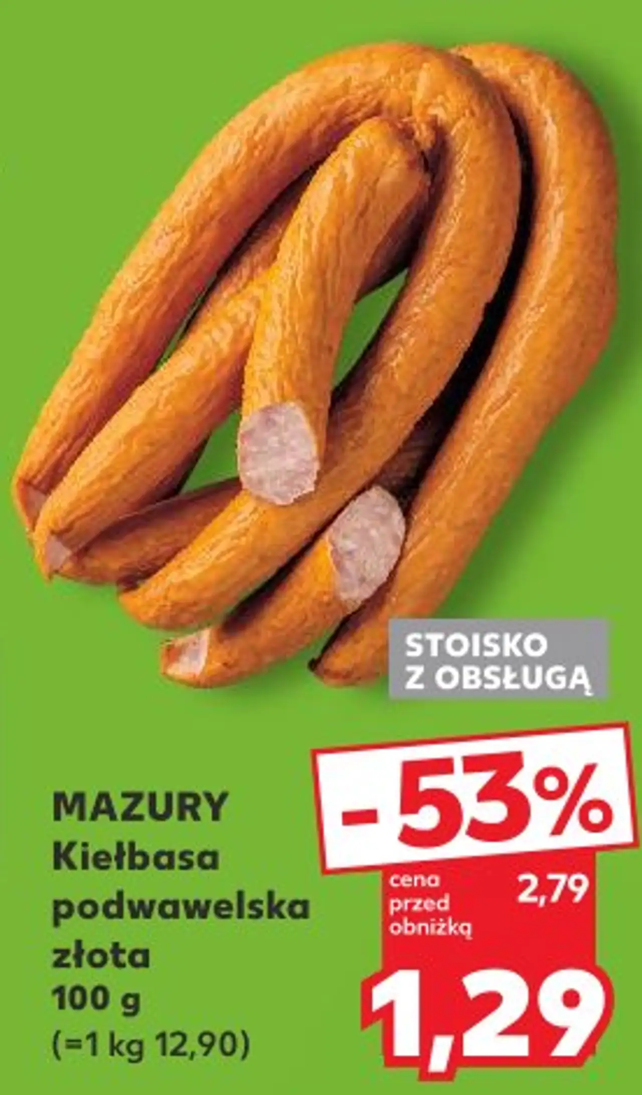 MAZURY Kiełbasa podwawelska złota 100 g