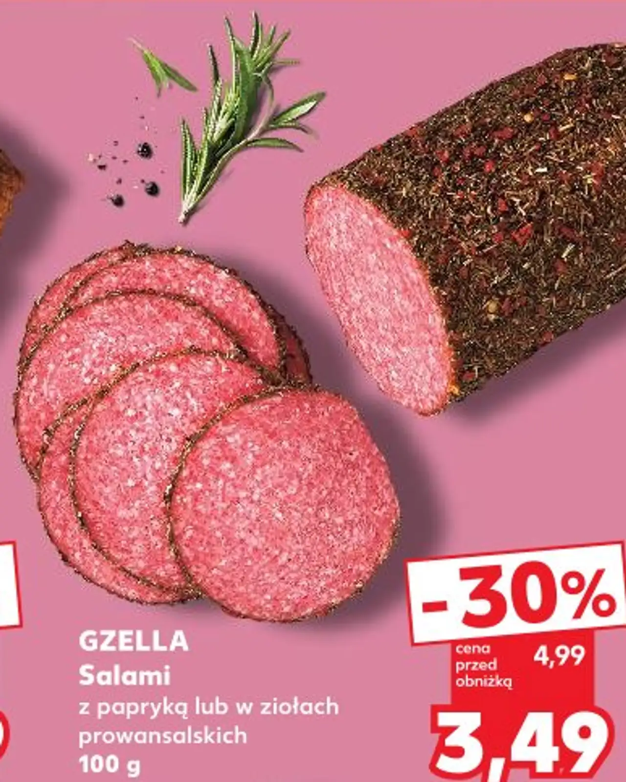 GZELLA Salami z papryką lub w ziołach prowansalskich