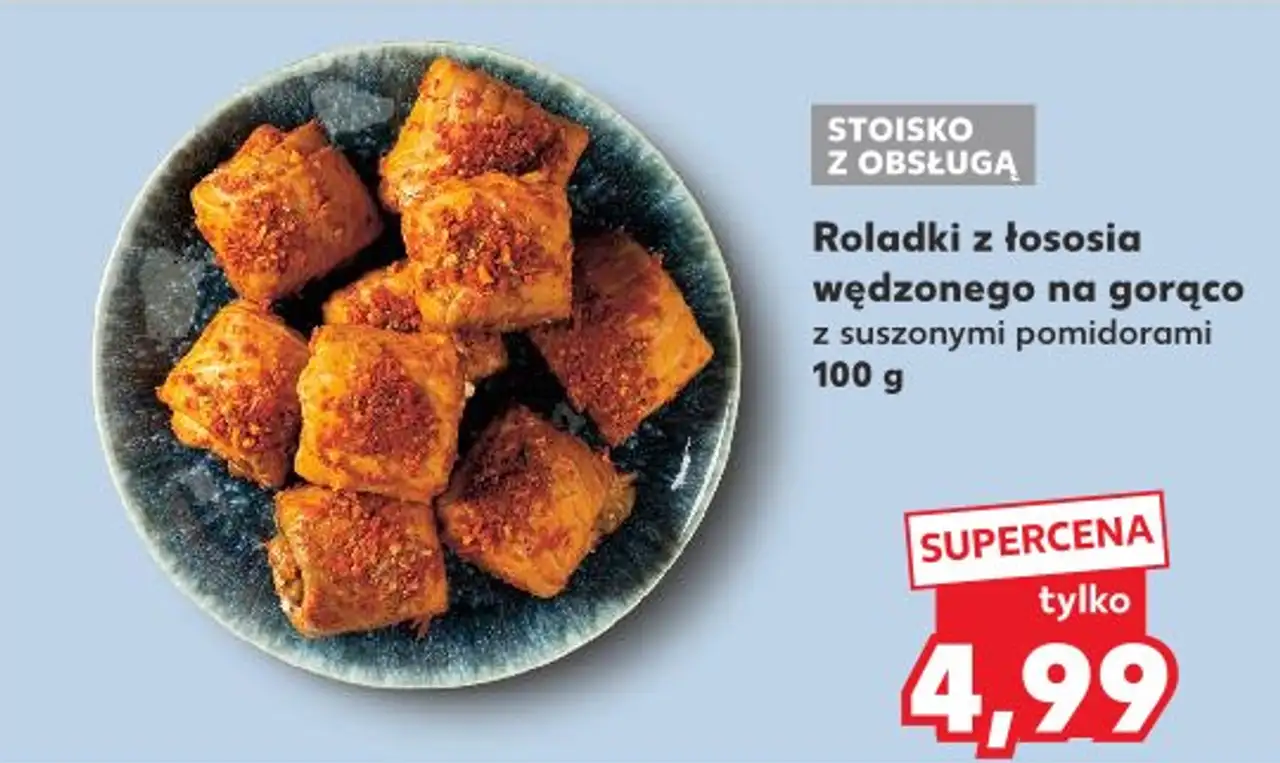 Roladki z łososia wędzonego na gorąco z suszonymi pomidorami 100 g
