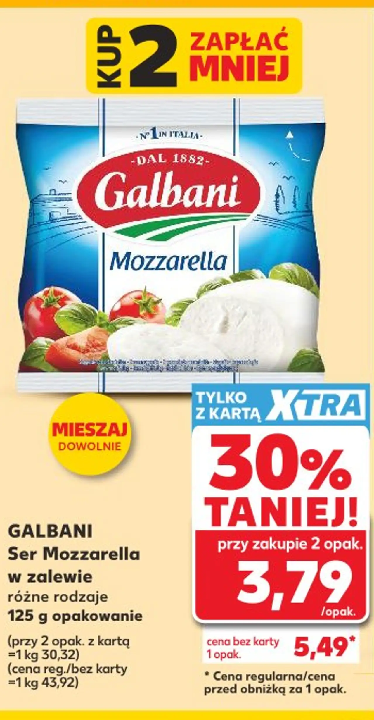 GALBANI Ser Mozzarella w zalewie różne rodzaje 125 g opakowanie