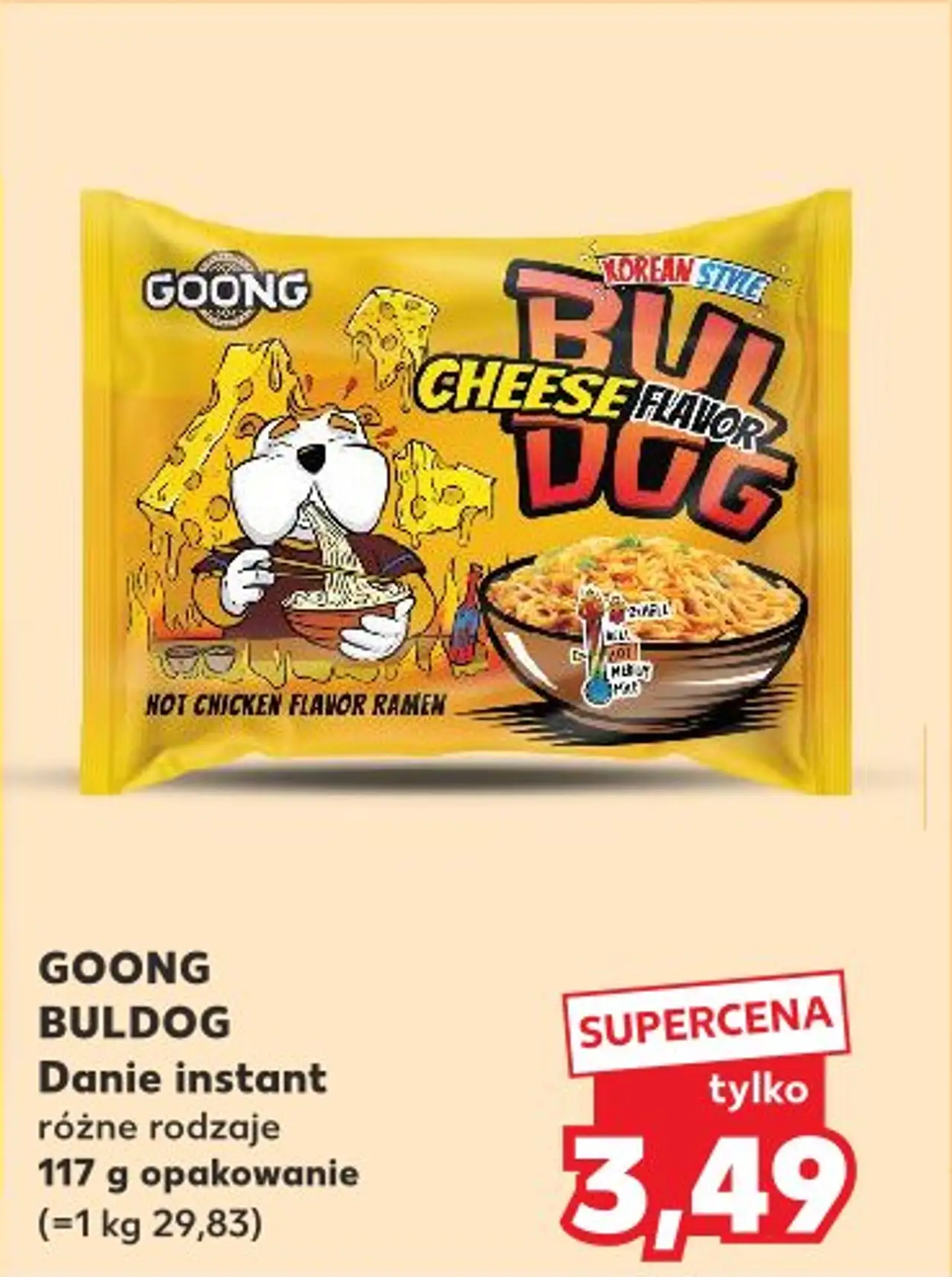 GOONG BULDOG Danie instant różne rodzaje 117 g opakowanie