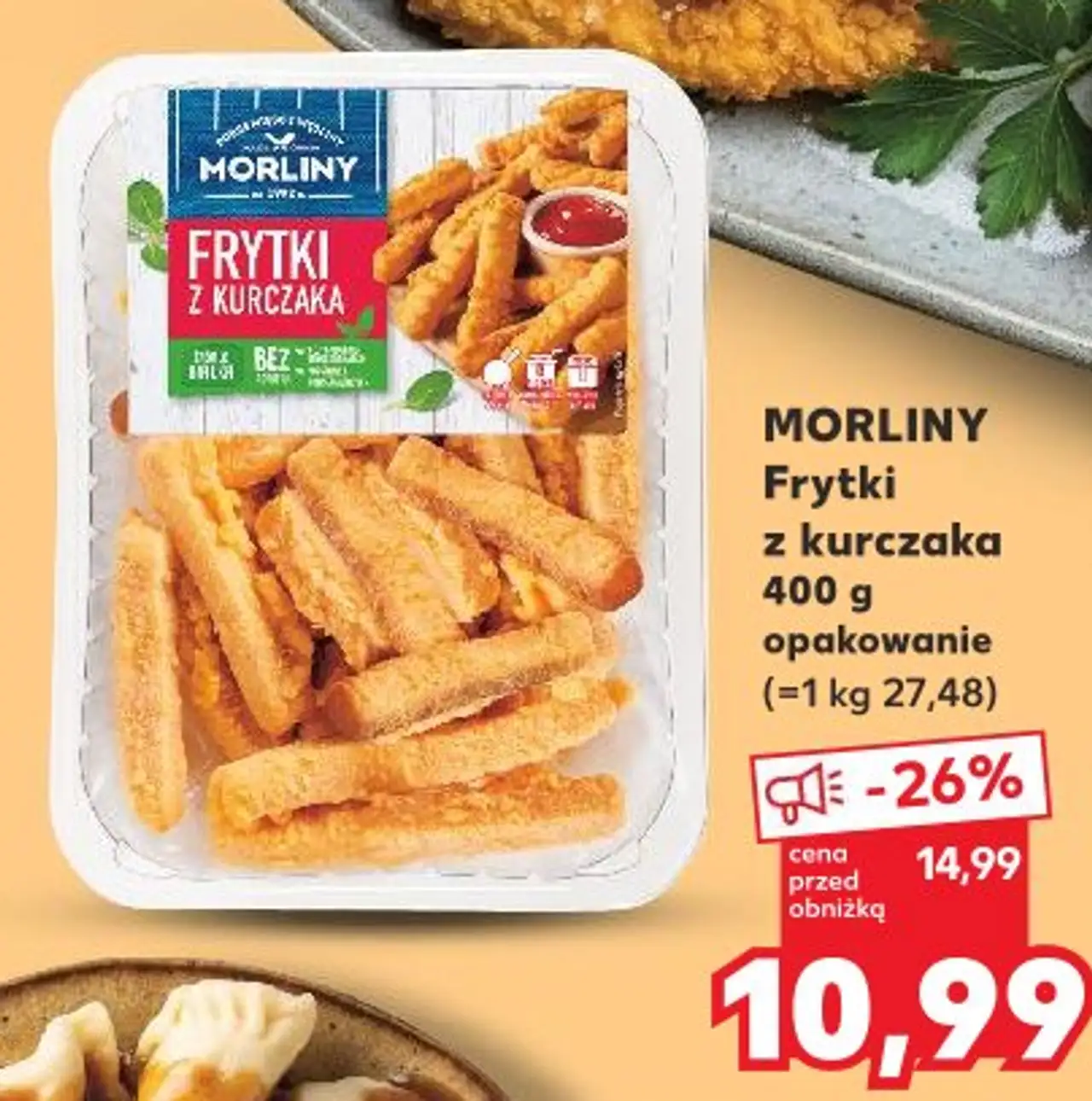 Morliny Frytki z kurczaka 400 g opakowanie