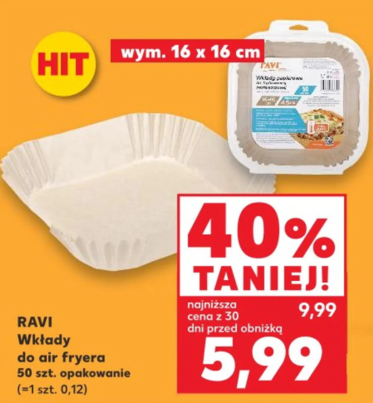 Wkłady do air fryera 50 szt. opakowanie