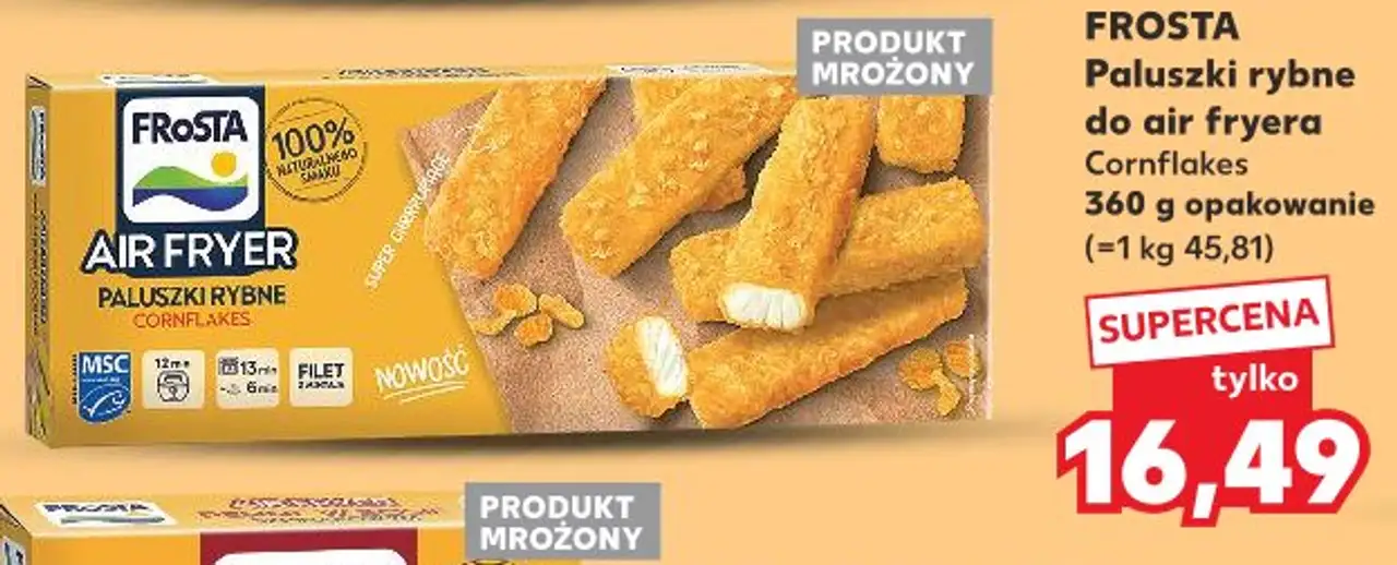 Paluszki rybne do air fryera 360 g opakowanie