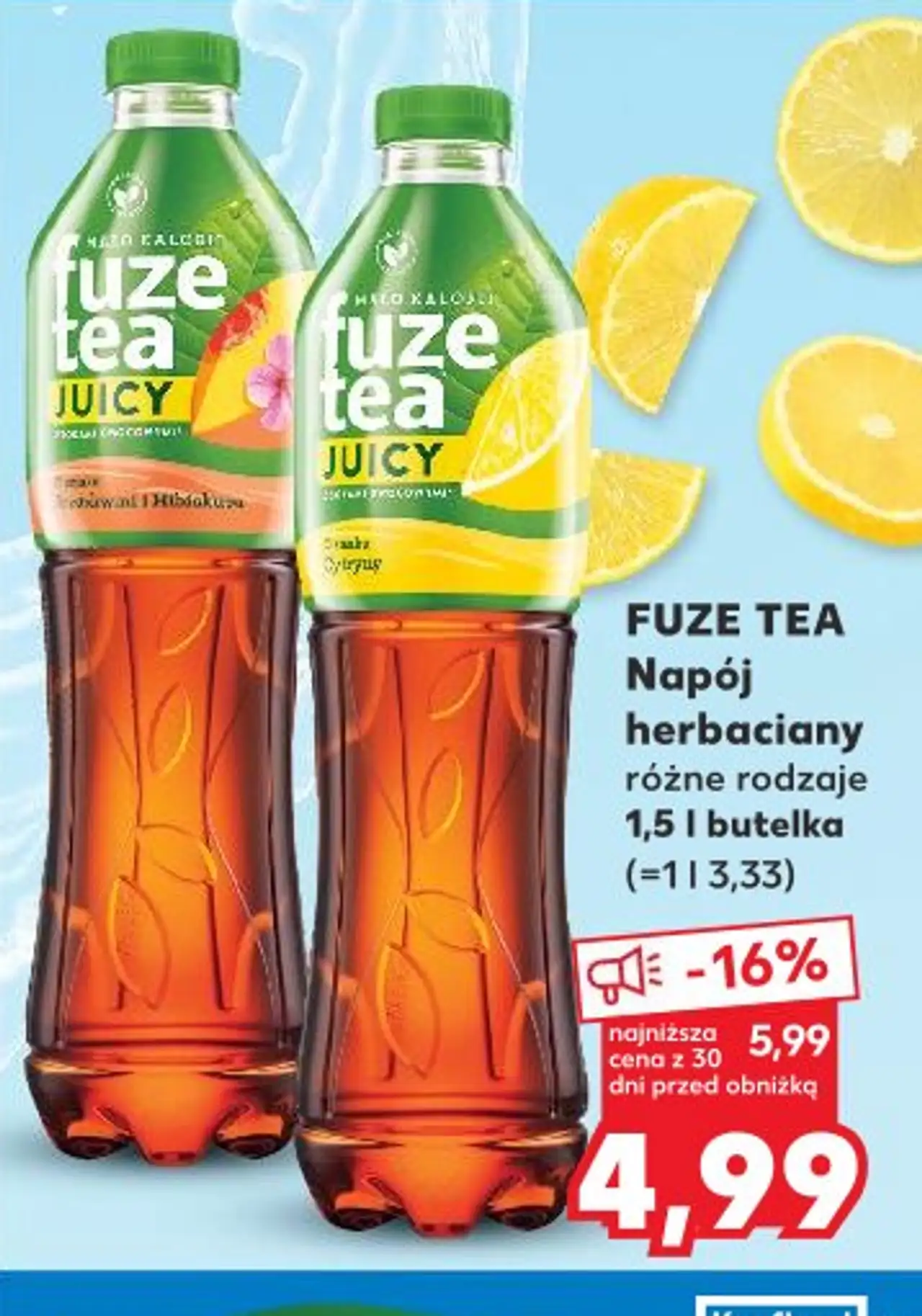 FUZE TEA Napój herbaciany różne rodzaje 1,5 l butelka