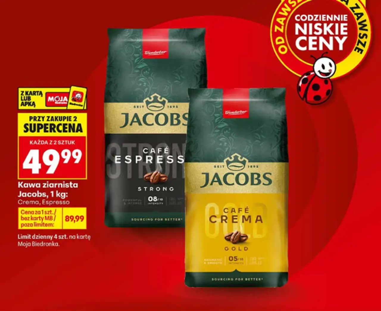 Kawa ziarnista Jacobs, 1 kg: Crema, Espresso