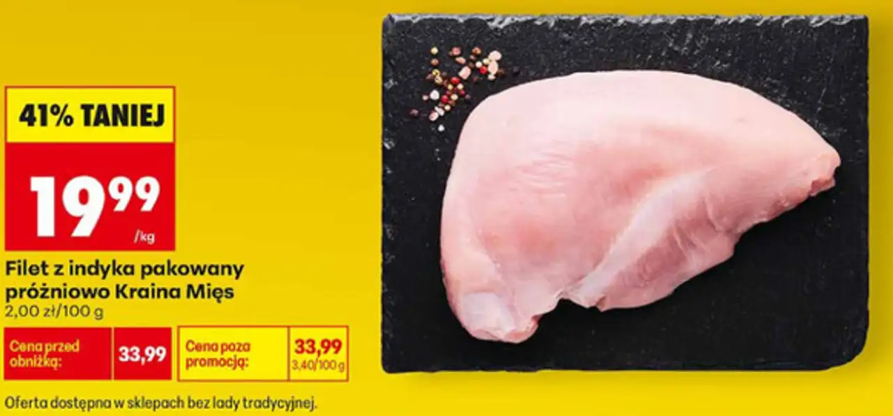 Filet z indyka pakowany próżniowo Kraina Mięs
