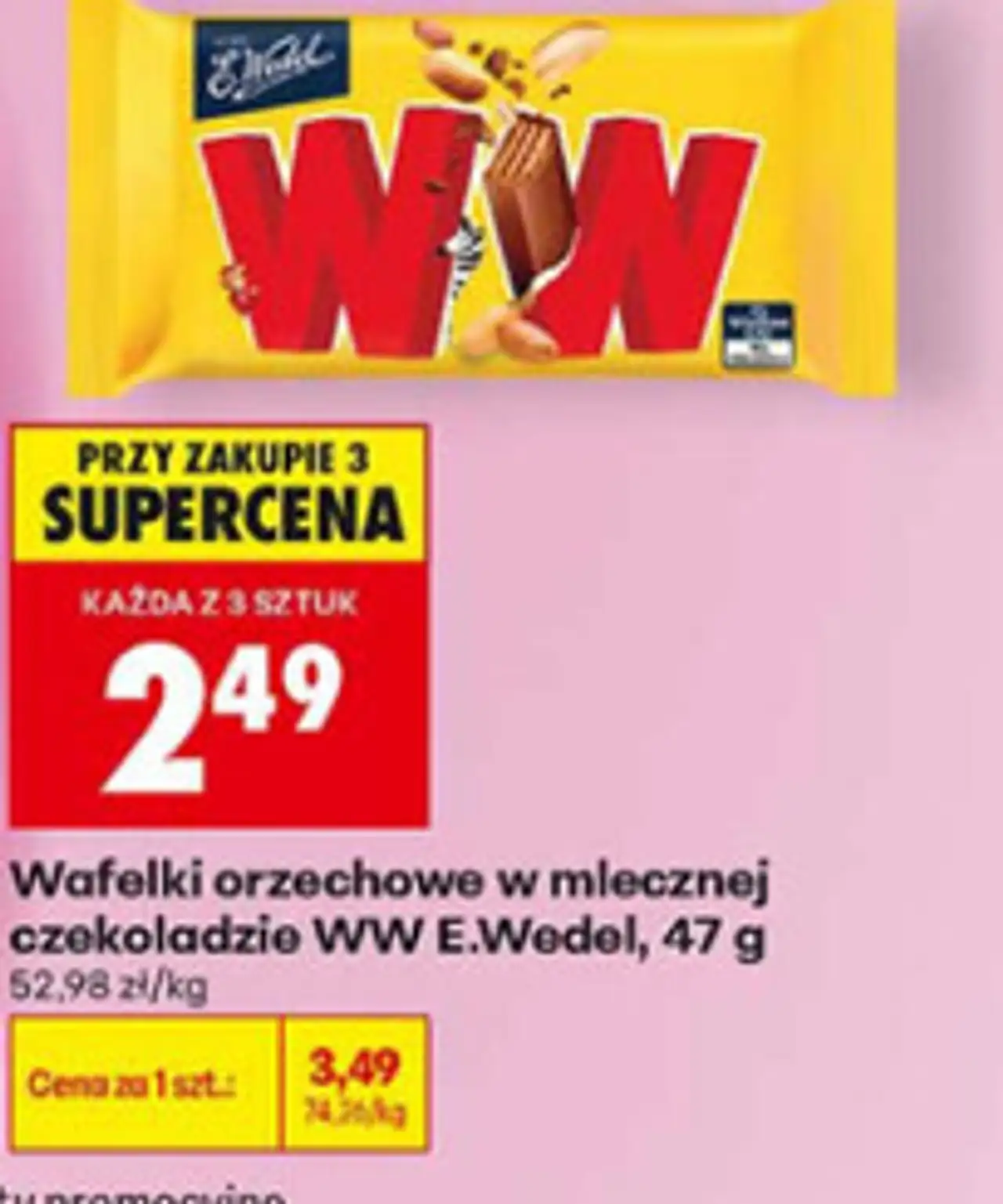 Wafelki orzechowe w mlecznej czekoladzie WW E.Wedel