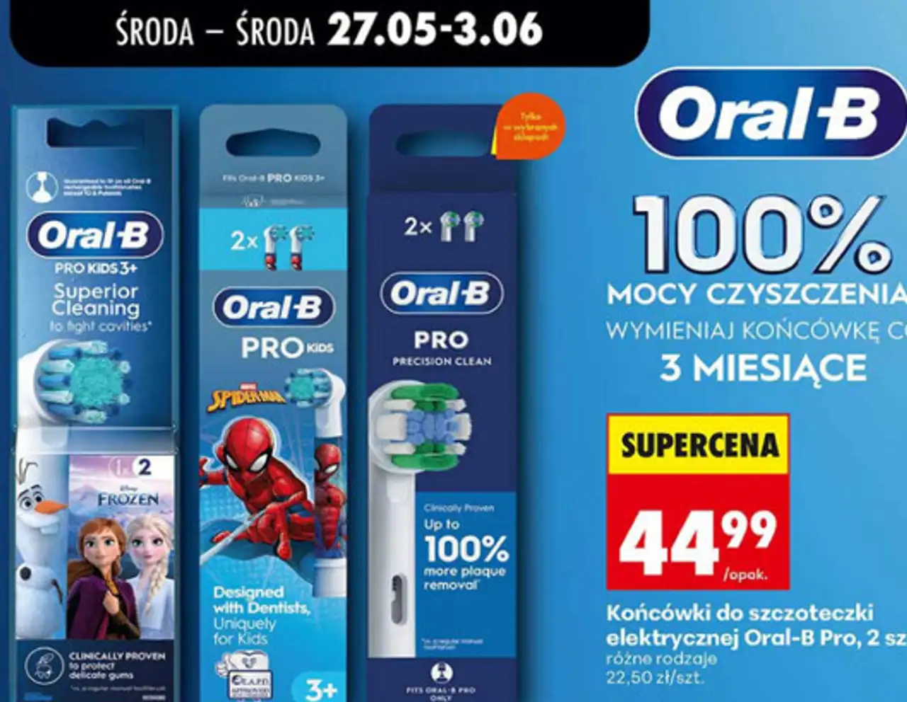 Końcówki do szczoteczki elektrycznej Oral-B Pro, 2 szt.