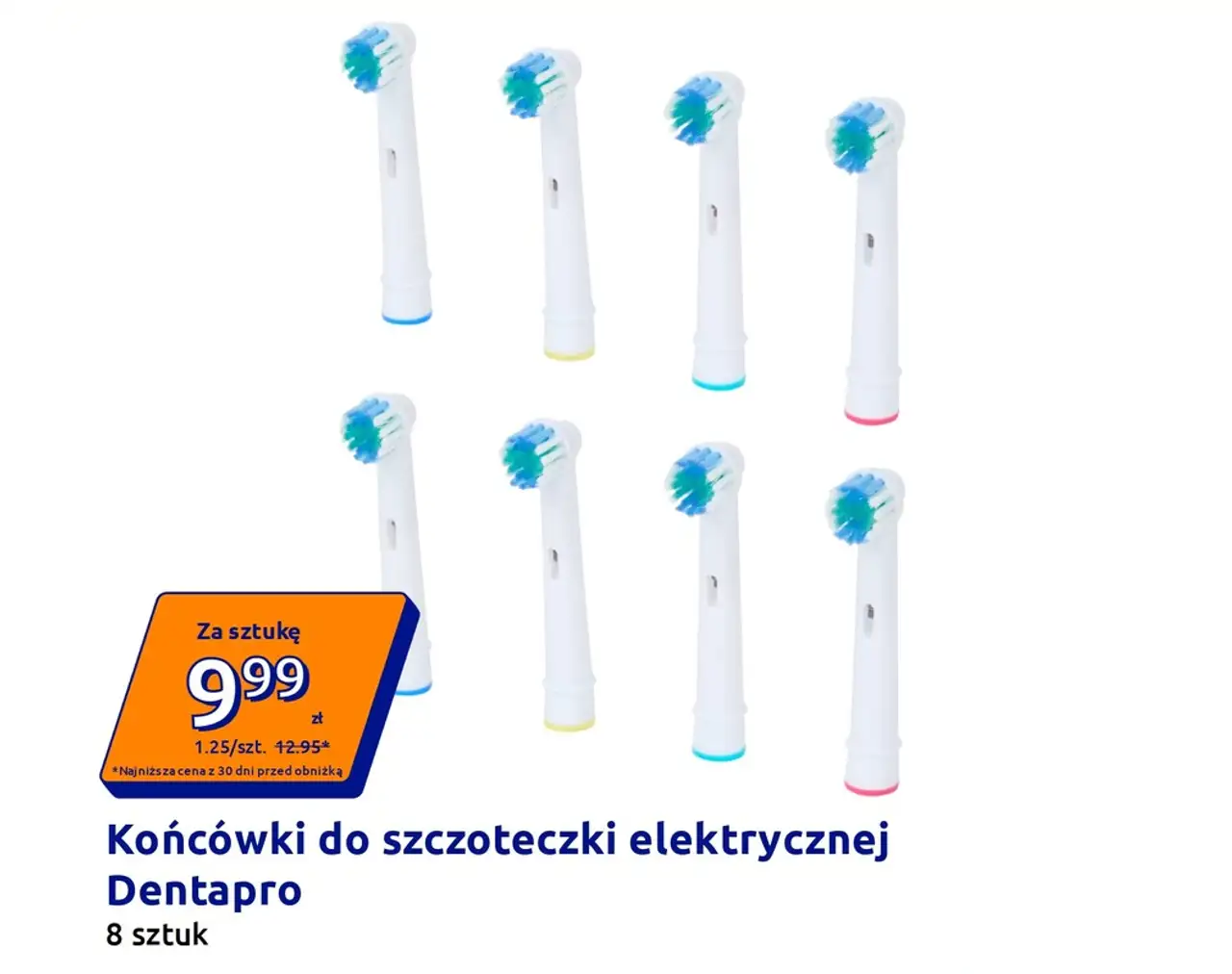 Końcówki do szczoteczki elektrycznej Dentapro 8 sztuk