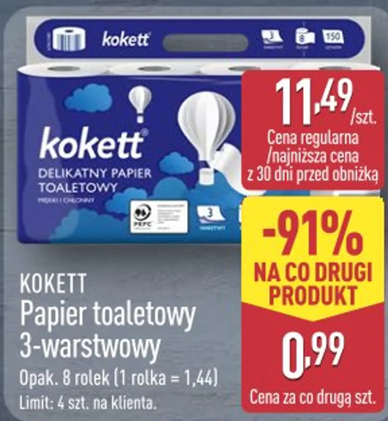 KOKETT Papier toaletowy 3-warstwowy
