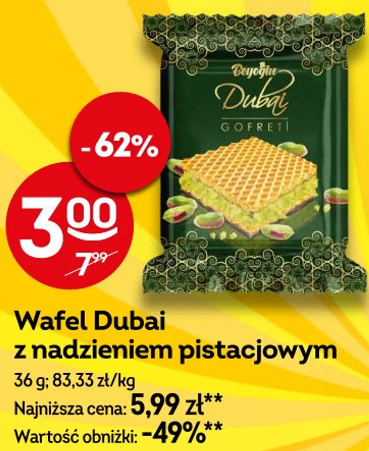 Beyoglu Wafel Dubai z nadzieniem pistacjowym