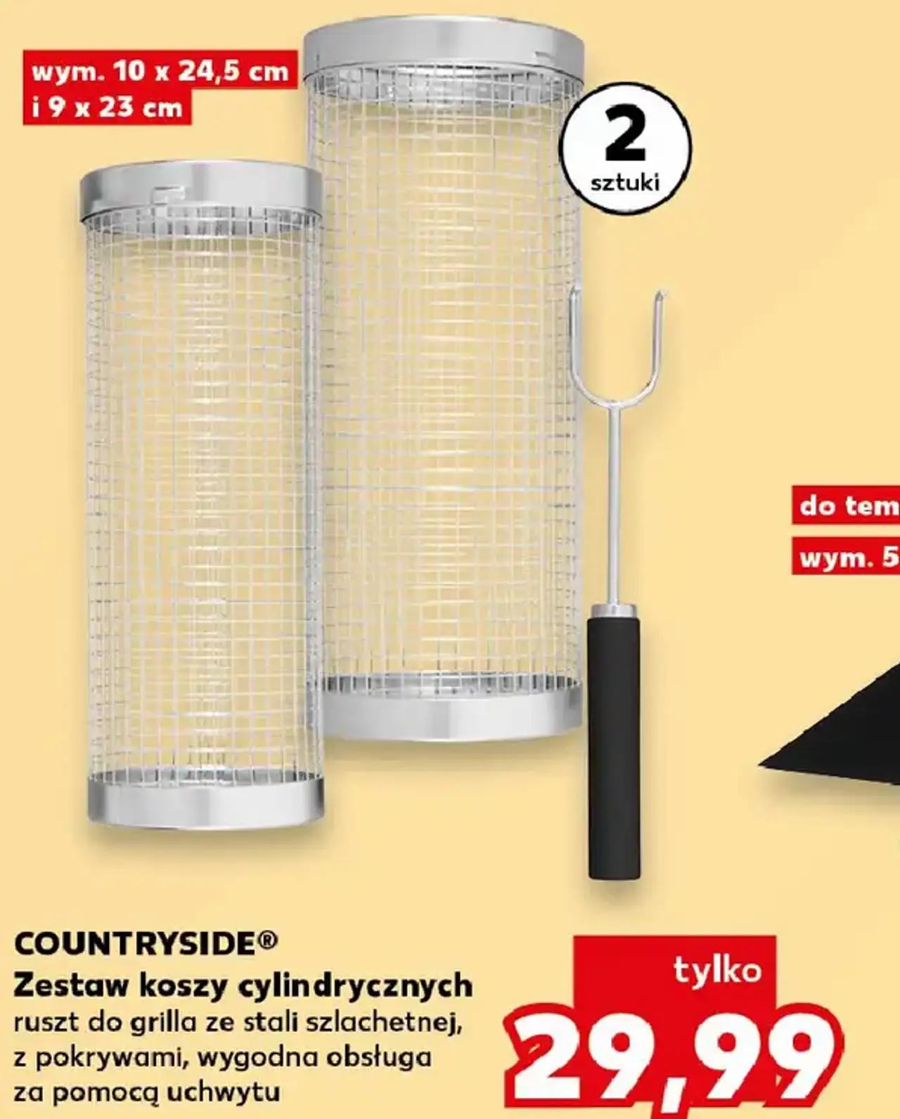 COUNTRYSIDE® Zestaw koszy cylindrycznych ruszt do grilla