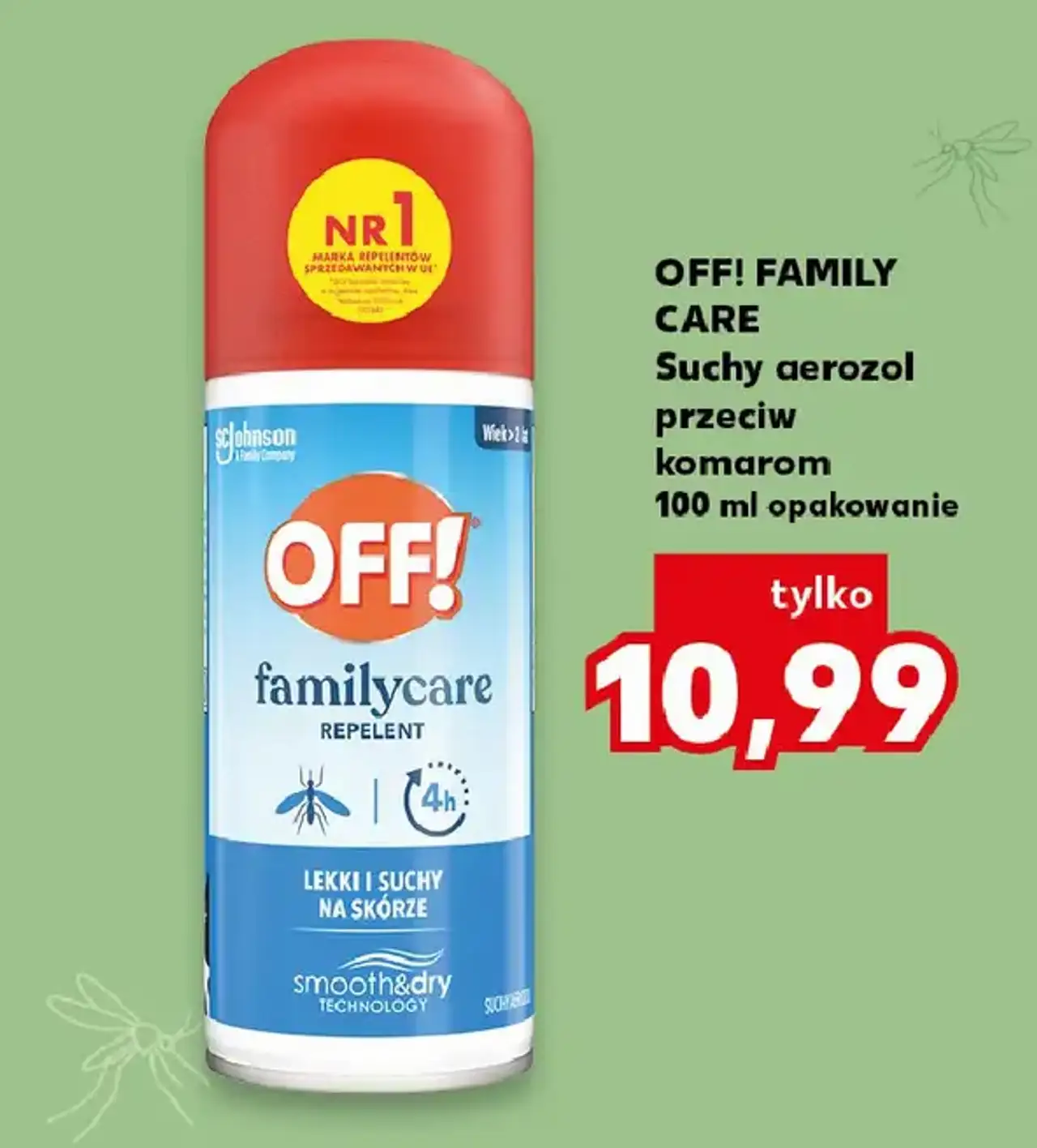 OFF! FAMILY CARE Suchy aerozol przeciw komorom