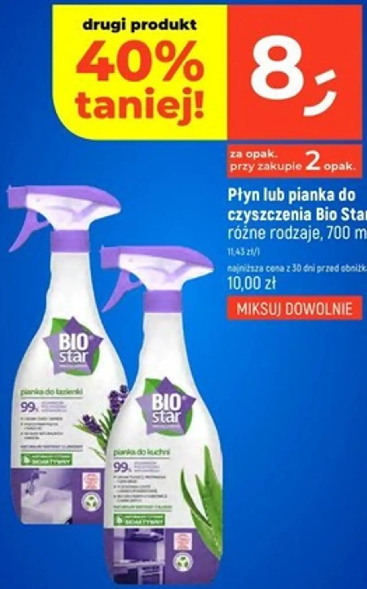 Płyn lub pianka do czyszczenia Bio Star różne rodzaje, 700 ml