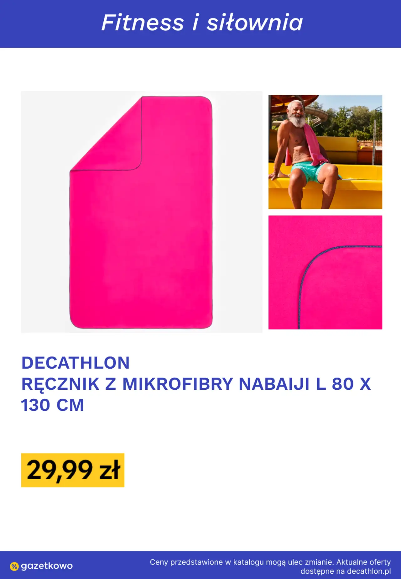 DECATHLON RĘCZNIK Z MIKROFIBRY NABAIJI L 80 X 130 CM