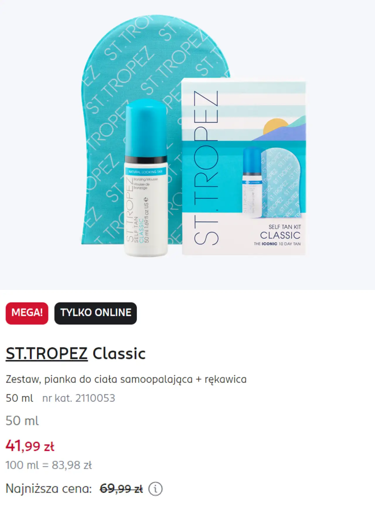 ST.TROPEZ Classic Zestaw, pianka do ciała samoopalająca + rękawica