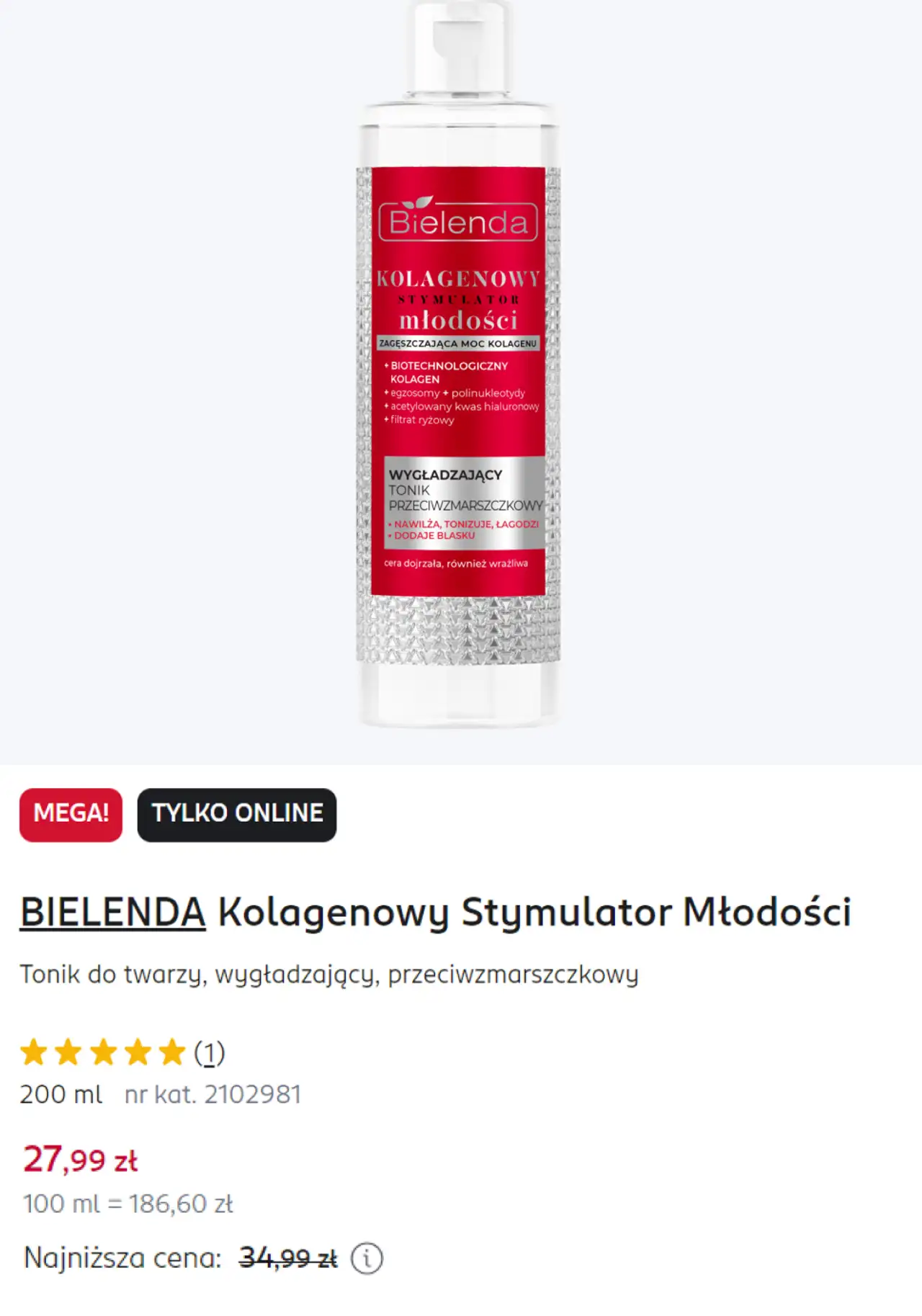 BIELENDA Kolagenowy Stymulator Młodości Tonik do twarzy