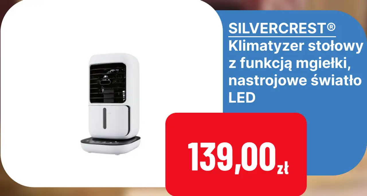 SILVERCREST® Klimatyzer stołowy z funkcją mgiełki, nastrojowe światło LED