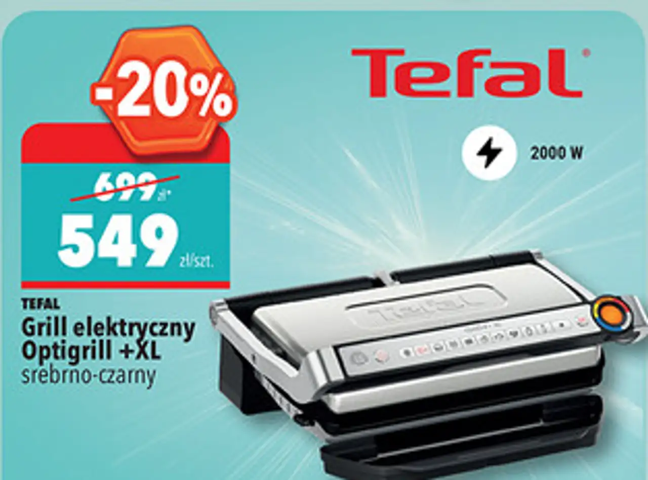 Tefal Grill elektryczny Optigrill +XL srebrno-czarny