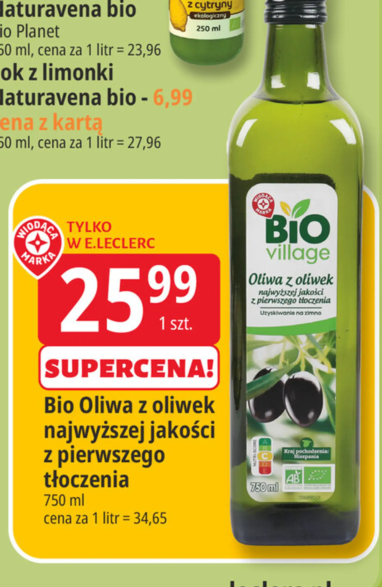 Bio Village Bio Oliwa z oliwek najwyższej jakości z pierwszego tłoczenia