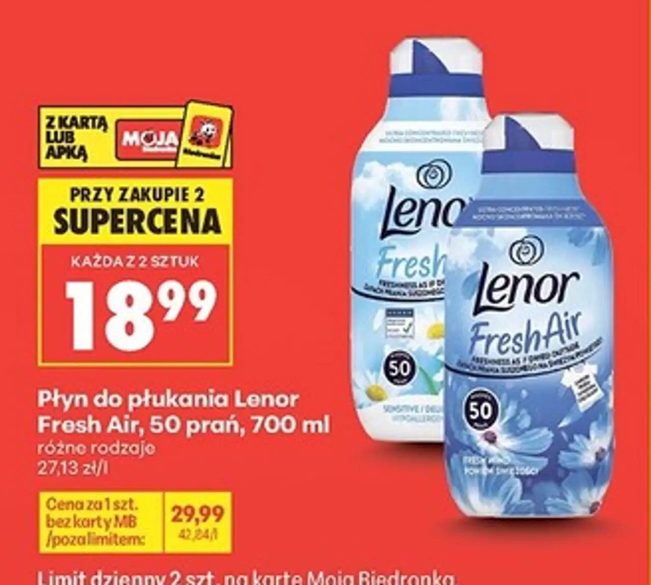 Płyn do płukania sensitive Lenor Fresh Air Effect