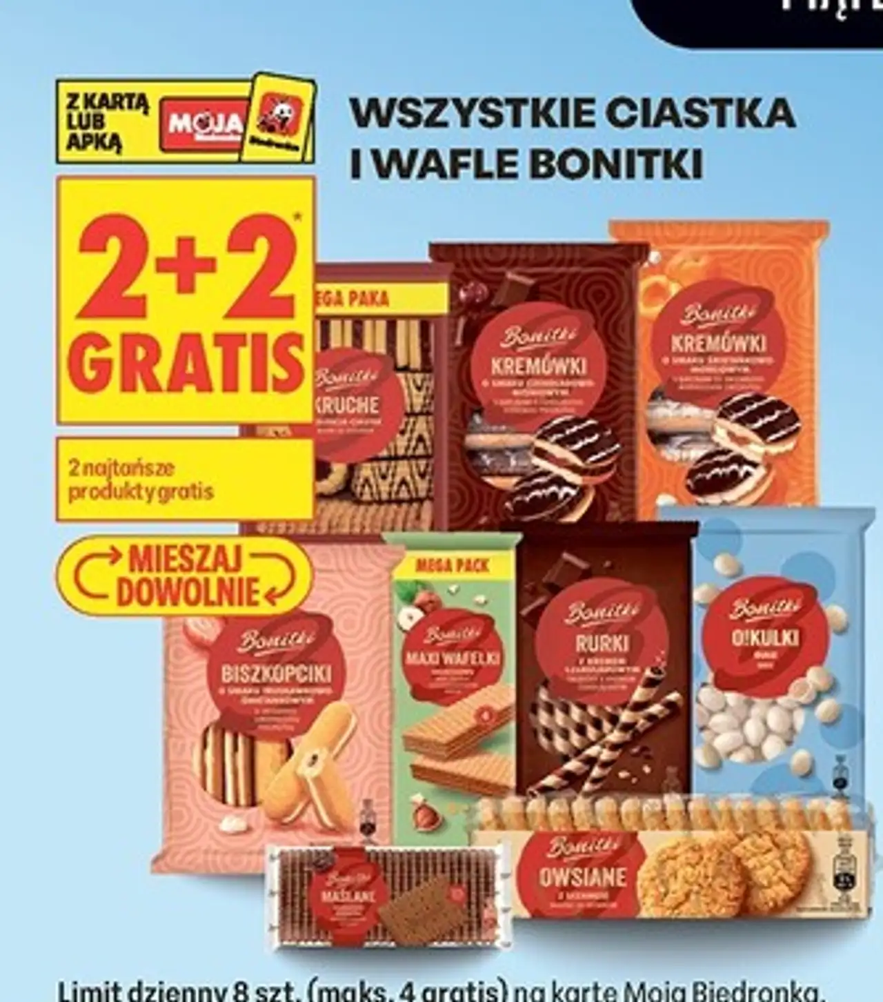 Ciastka kremówki dekorowane z wiśnią Bonitki