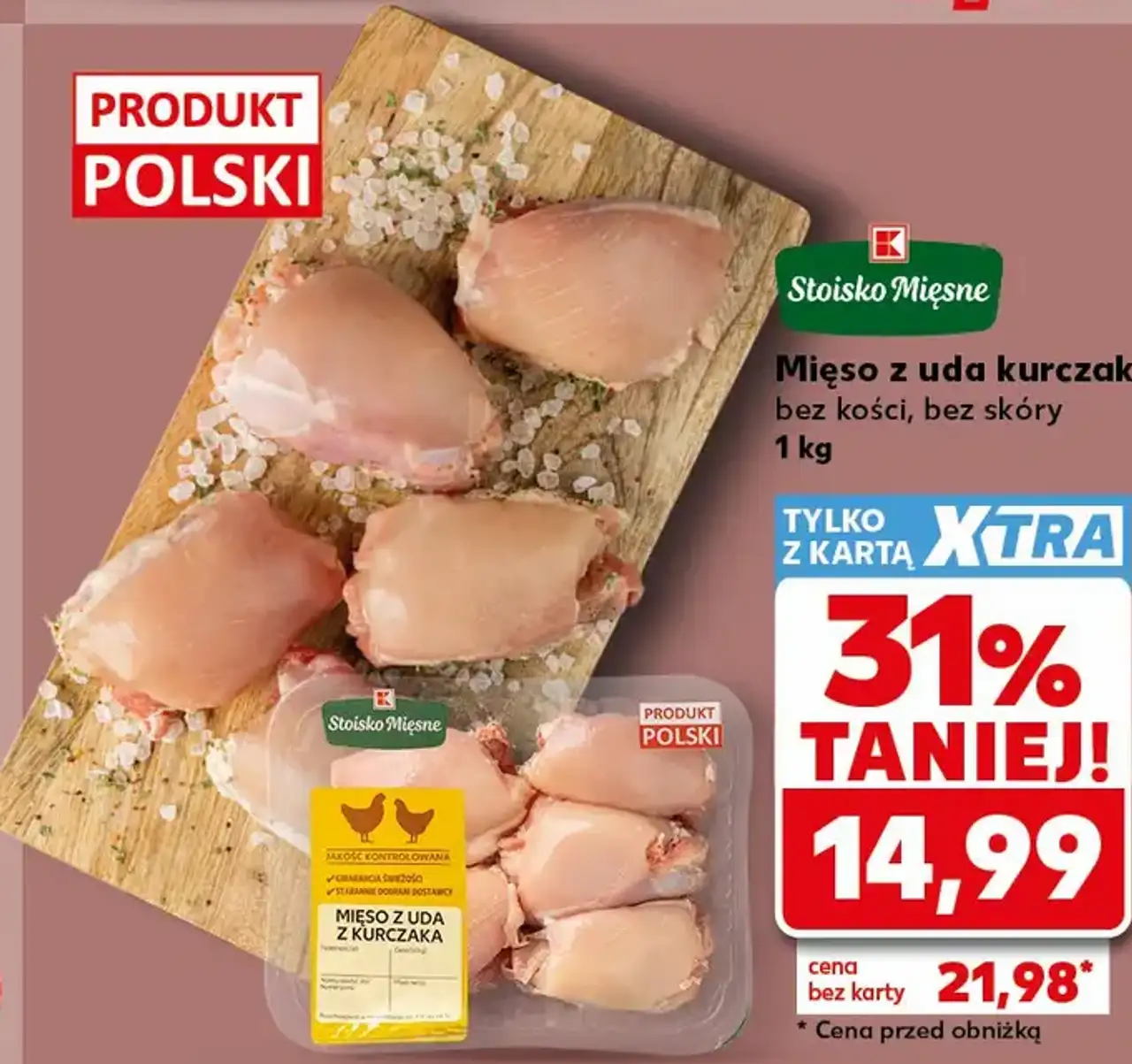 Stoisko Mięsne Mięso z uda kurczaka bez kości, bez skóry