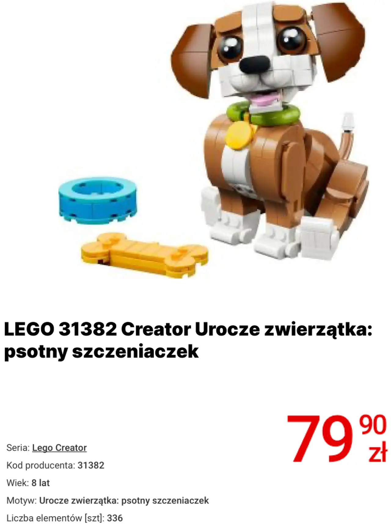 LEGO 31382 Creator Urocze zwierzątka: psotny szczeniaczek