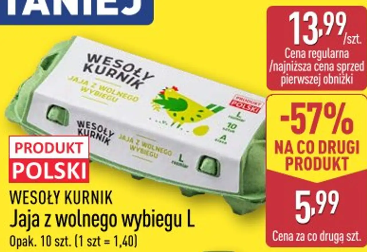 WESOŁY KURNIK Jaja z wolnego wybiegu L