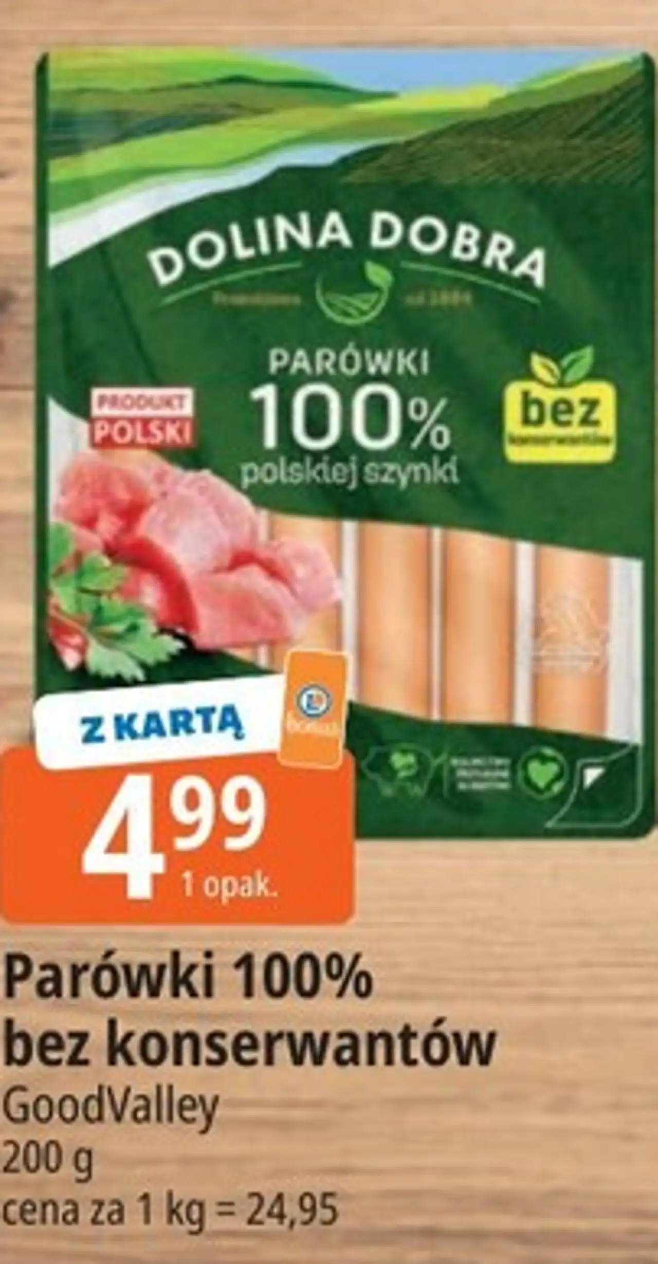 Parówki 100% bez konserwantów GoodValley