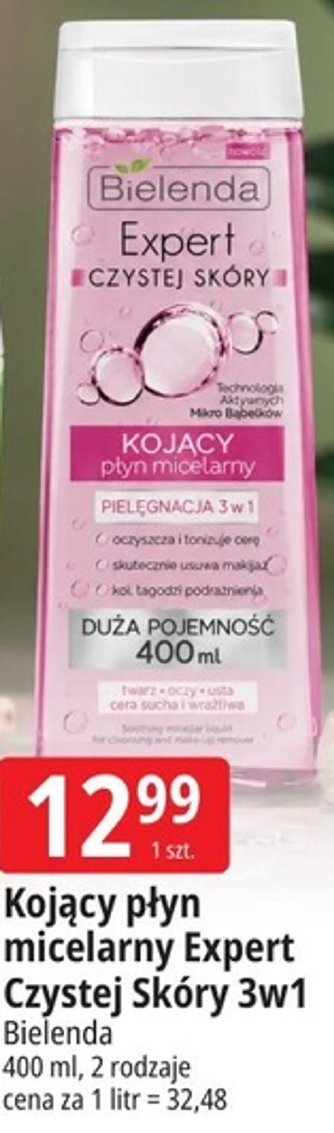 Bielenda Expert Czystej Skóry Kojący płyn micelarny