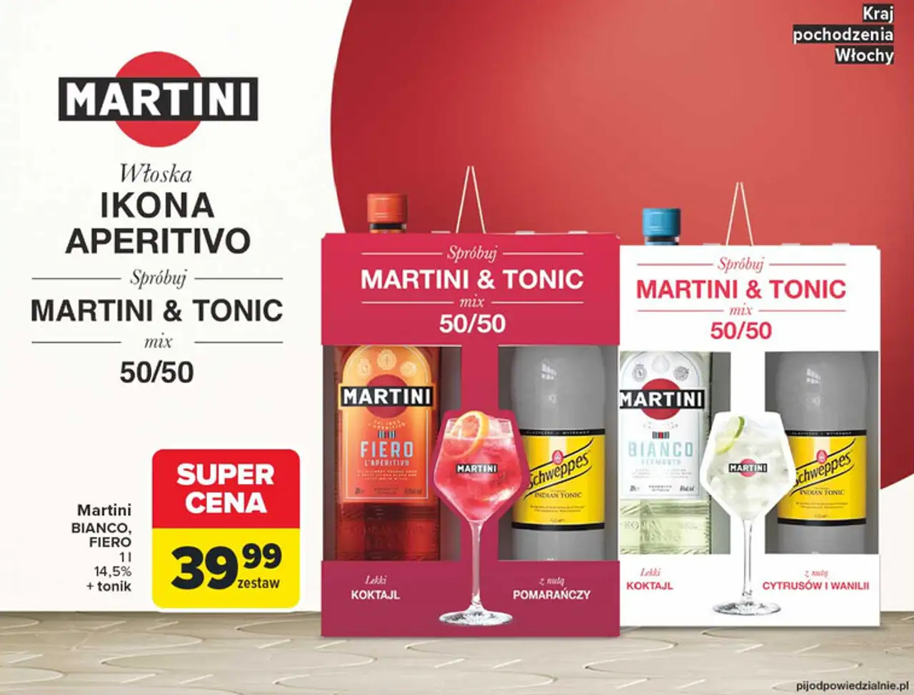 Martini BIANCO, FIERO 1 l 14,5% + tonik